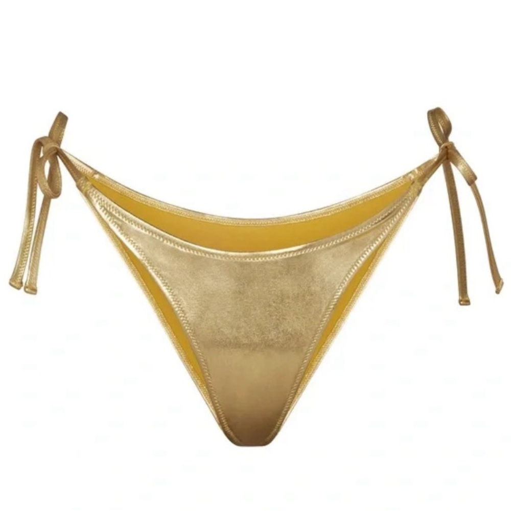 Skims Metallic Swim Dipped Tie Bottoms